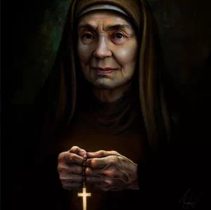 Św. Jadwiga Śląska z różańcem benedyktyńskim